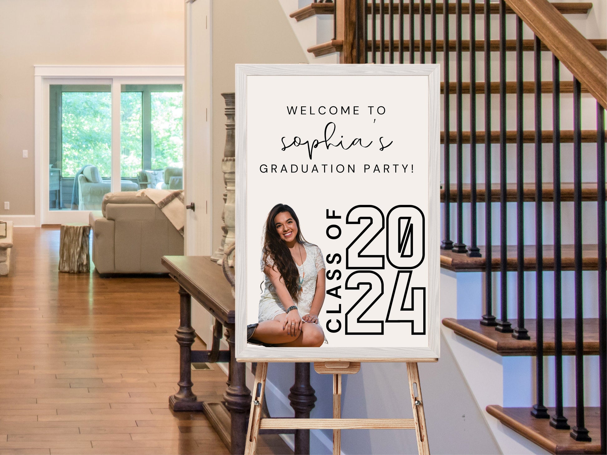 Class of 2024 Custom Graduation Party Welcome Sign | Personalized Congrats Grad School Colors Announcement | High School Grad | College Grad