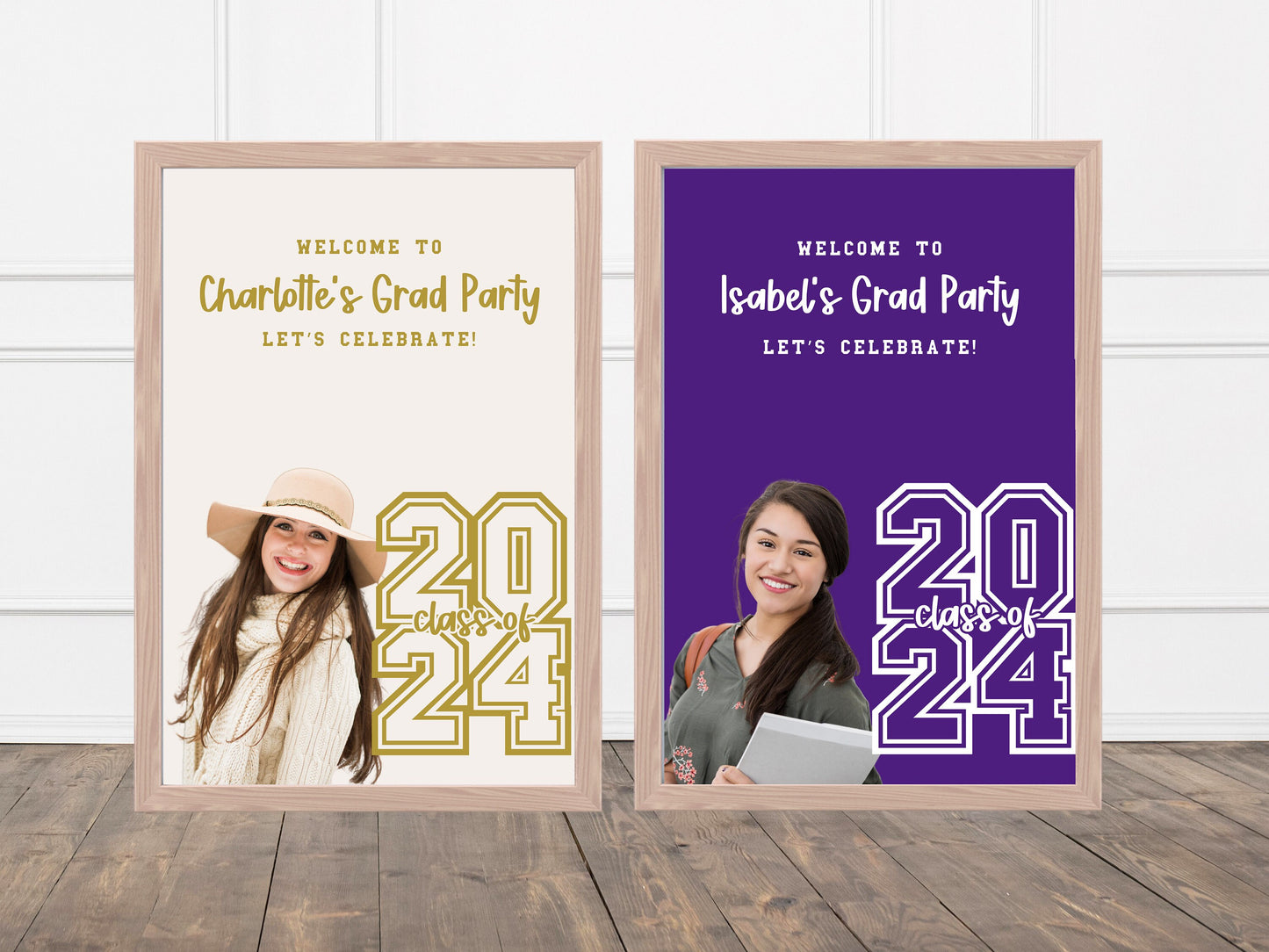 2024 Custom Graduation Sign | Grad Party Welcome Sign | Personalized Congrats Grad School Colors Announcement | High School or College Grad