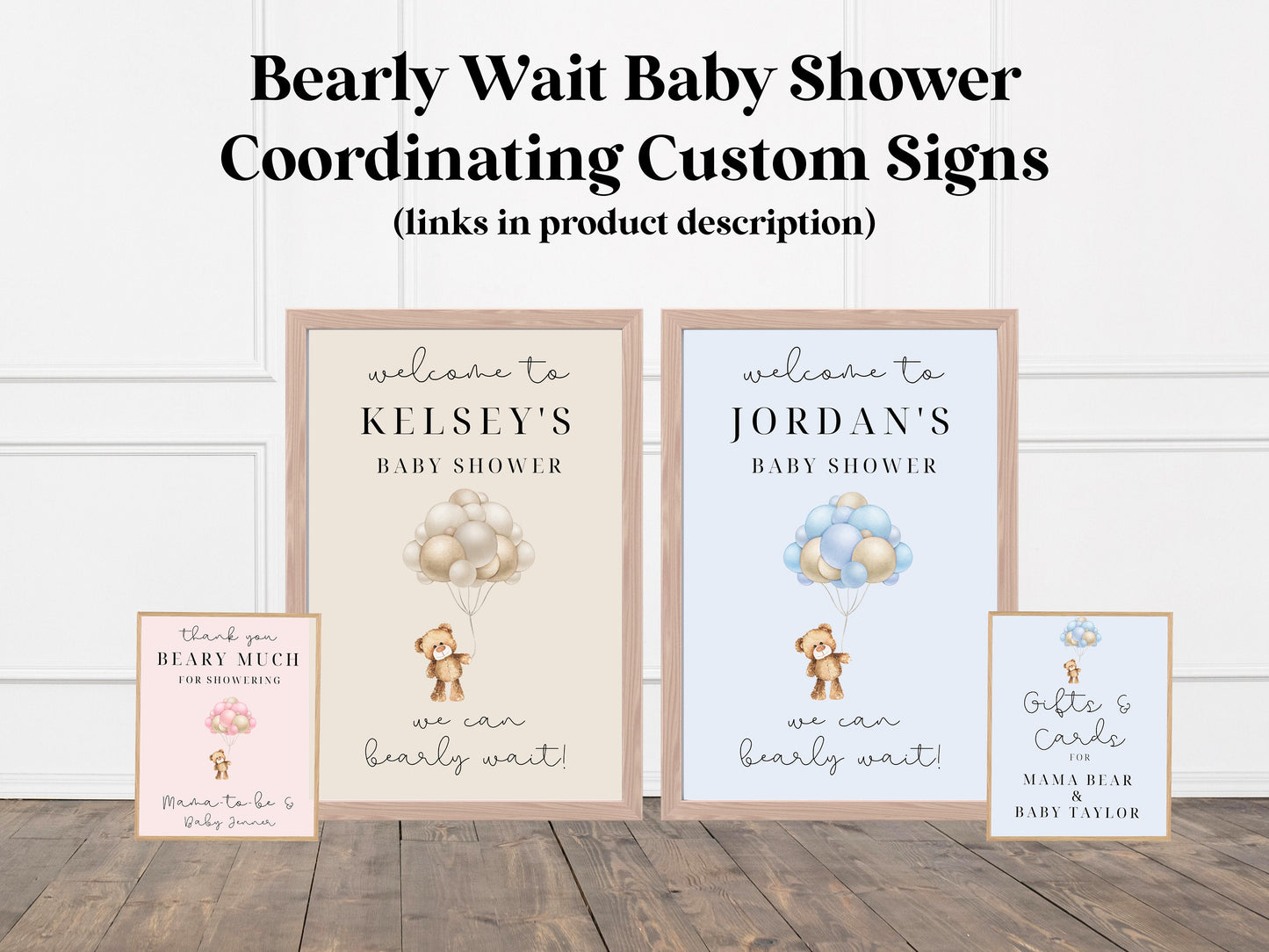 Custom Teddy Baby Shower Gifts Sign | Gender Neutral Baby Shower | Baby Boy Shower Theme | Bearly Wait Teddy Bear Shower | Baby Bear Décor