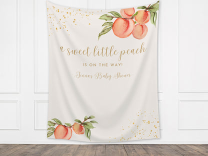 Sweet as a Peach Custom Baby Shower Banner | Little Peach Personalized Girl Baby Shower | Gender Neutral Baby Shower | Cutie Shower Décor