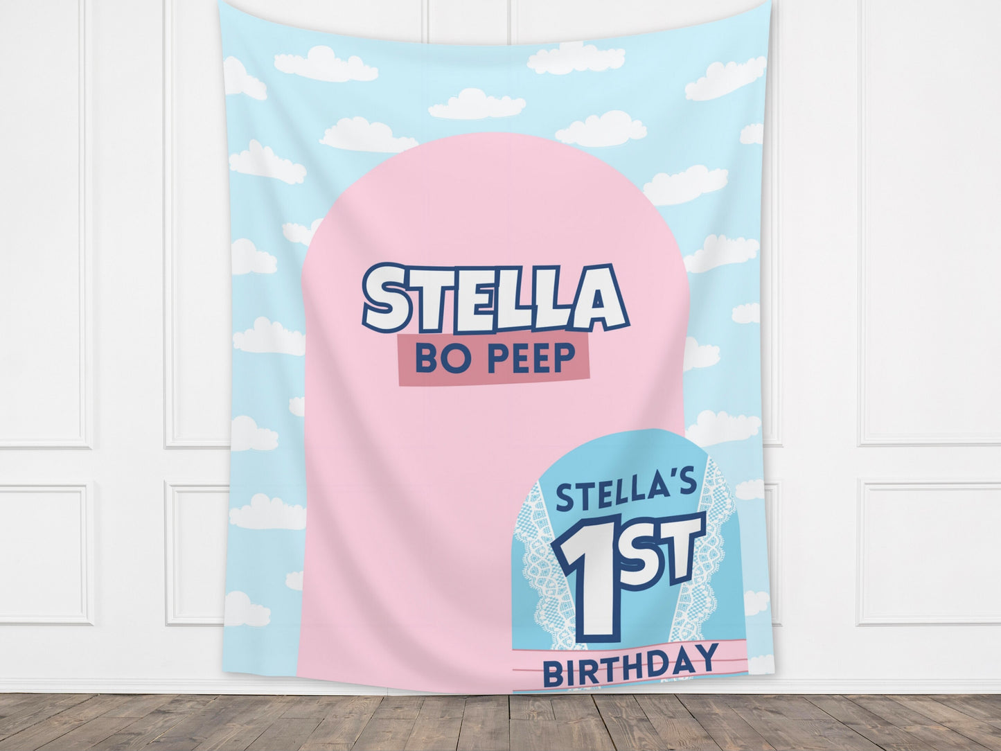 Birthday Story Custom Backdrop | Boy Birthday Party Theme | Cloud Banner | Classic Bright, Muted Colors, or Pink | Two Infinity and Beyond