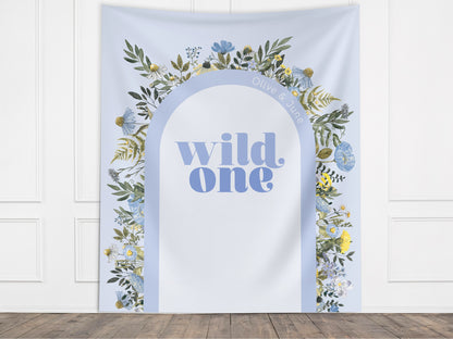 Wild One Custom Text Backdrop, She's a Little Wildflower, Custom 1st Birthday Party Backdrop, Girl Birthday, Boho Birthday, Retro Flowers