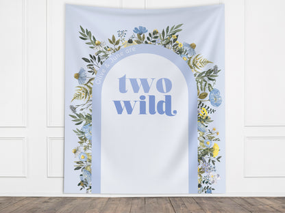 Two Wild Custom Text Backdrop, She's a Little Wildflower, Custom 2nd Birthday Party Backdrop, Girl Birthday, Boho Birthday, Retro Flowers