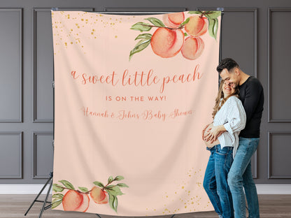 Sweet as a Peach Custom Baby Shower Banner | Little Peach Personalized Girl Baby Shower | Gender Neutral Baby Shower | Cutie Shower Décor