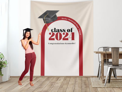 Class of 2025 Custom Graduation Party Banner | Personalized Arch Congrats Grad School Colors Backdrop| High School Graduation | College Grad