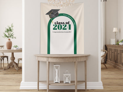 Class of 2025 Custom Graduation Party Banner | Personalized Arch Congrats Grad School Colors Backdrop| High School Graduation | College Grad