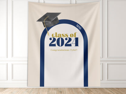 Class of 2025 Custom Graduation Party Banner | Personalized Arch Congrats Grad School Colors Backdrop| High School Graduation | College Grad