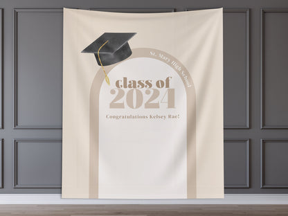 Class of 2025 Custom Graduation Party Banner | Personalized Arch Congrats Grad School Colors Backdrop| High School Graduation | College Grad