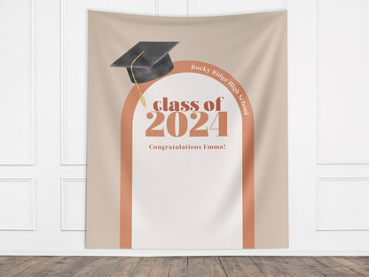 Class of 2025 Custom Graduation Party Banner | Personalized Arch Congrats Grad School Colors Backdrop| High School Graduation | College Grad