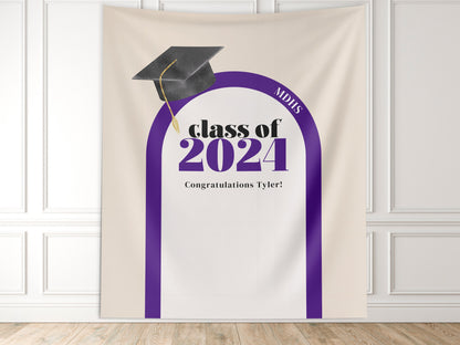 Class of 2025 Custom Graduation Party Banner | Personalized Arch Congrats Grad School Colors Backdrop| High School Graduation | College Grad