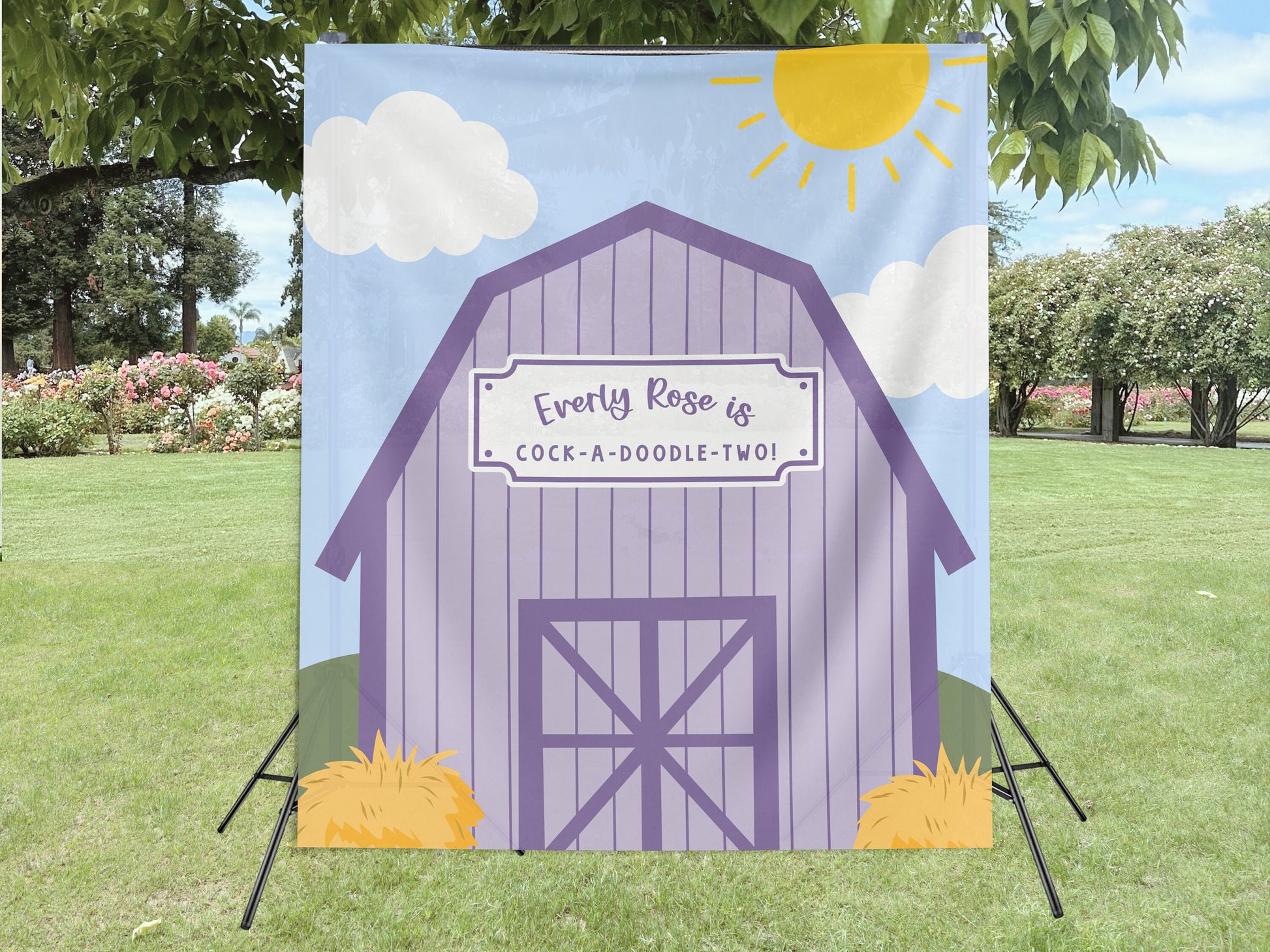 Custom Farm Party Banner, Birthday Party Barn Backdrop, Boy Birthday Barnyard, Girl Birthday Party Décor, Baby Shower Décor, Oink Cluck Moo