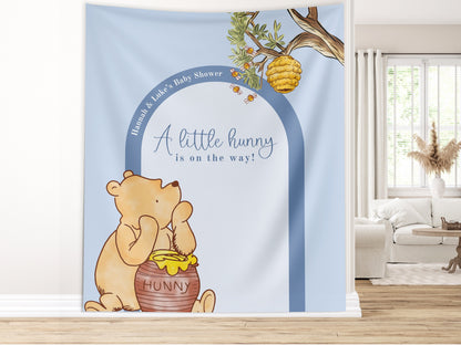 Classic Winnie the Pooh Baby Shower Customizable Banner | Boy Baby Shower | Little Hunny Backdrop Décor | Gender Neutral Baby Shower