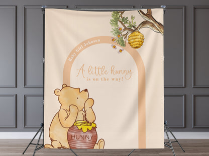 Classic Winnie the Pooh Baby Shower Customizable Banner | Boy Baby Shower | Little Hunny Backdrop Décor | Gender Neutral Baby Shower