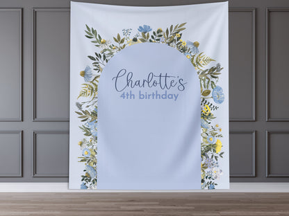 Wildflower Wild One Custom Text Banner, 1st Birthday Party Cake Smash Backdrop, Two Wild Birthday, Boho Girl Baby Shower, High Chair Banner