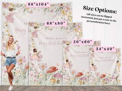 Fairy Birthday Custom Banner, Whimsical Pixie Fairy Party, Magical Floral Fairy Princess Party, Fairy First Birthday, Garden Tea Party