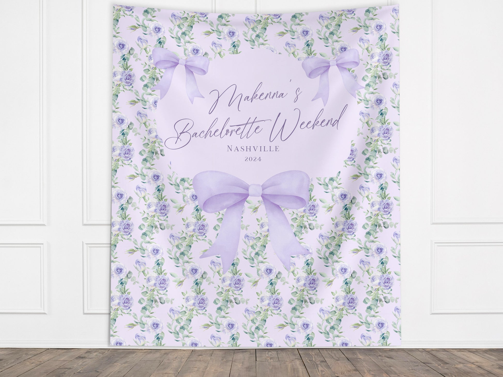 Floral and Bows Custom Banner, Shabby Chic Bachelorette Party Backdrop, Fancy Bridal Shower, Last Toast, Coastal Grandma, Charleston Love