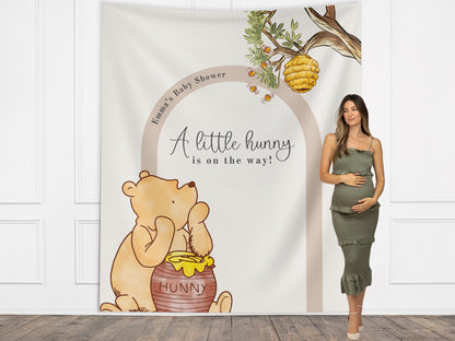 Classic Winnie the Pooh Baby Shower Customizable Banner | Boy Baby Shower | Little Hunny Backdrop Décor | Gender Neutral Baby Shower