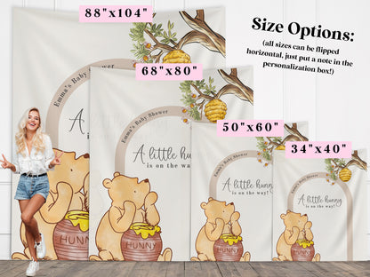 Classic Winnie the Pooh Baby Shower Customizable Banner | Boy Baby Shower | Little Hunny Backdrop Décor | Gender Neutral Baby Shower