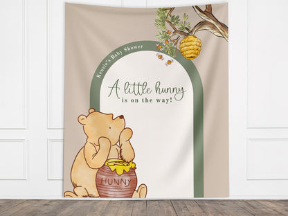 Classic Winnie the Pooh Baby Shower Customizable Banner | Boy Baby Shower | Little Hunny Backdrop Décor | Gender Neutral Baby Shower