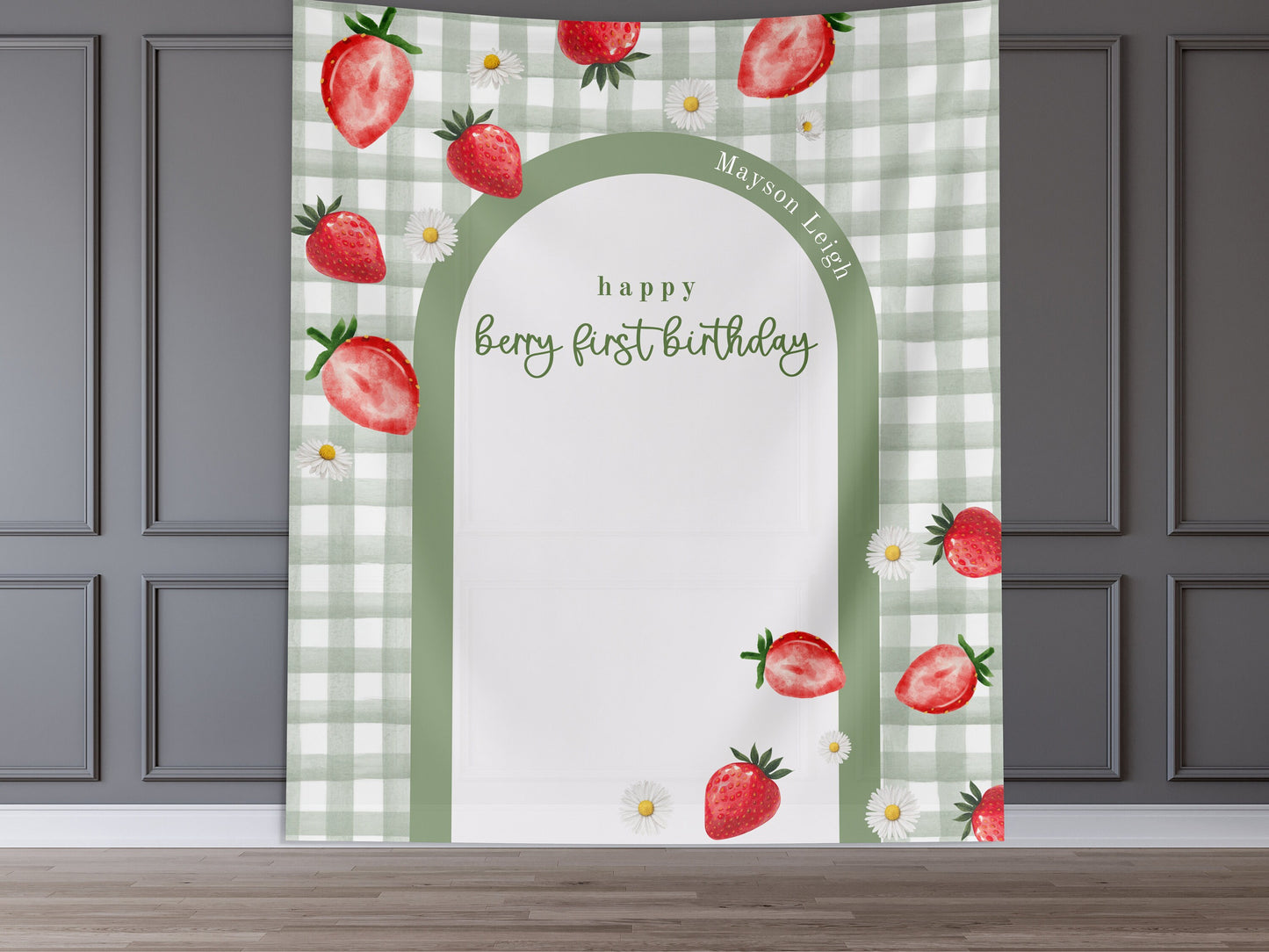 Berry Sweet Baby Shower Custom Banner, Strawberry Backdrop, Berry Party Décor, Neutral Baby Shower Décor, Girl Baby Shower, Someone Sweet