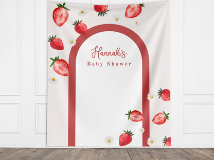 Berry Sweet Baby Shower Custom Banner, Strawberry Backdrop, Berry Party Décor, Neutral Baby Shower Décor, Girl Baby Shower, Someone Sweet