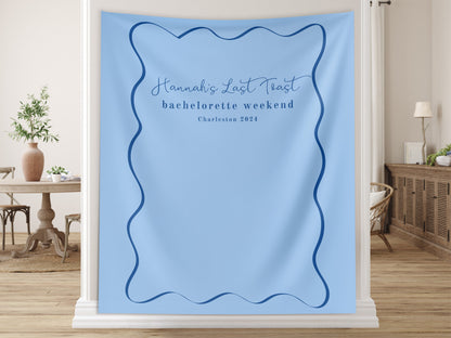 Bachelorette Party Custom Banner, Hen Party Décor, Bach Weekend Backdrop, Luxury Beach Last Toast, Bridesmaids Party, Last Name Bride Gift