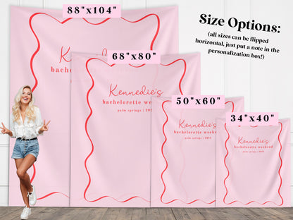 Bachelorette Party Custom Banner, Hen Party Décor, Bach Weekend Backdrop, Luxury Beach Last Toast, Bridesmaids Party, Last Name Bride Gift