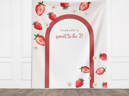 Berry First Birthday Party Custom Banner, Baby 1st Birthday Backdrop, Birthday Party Décor, Neutral Baby Shower Décor, Girl First Birthday