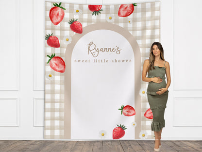 Berry Sweet Baby Shower Custom Banner, Strawberry Backdrop, Berry Party Décor, Neutral Baby Shower Décor, Girl Baby Shower, Someone Sweet