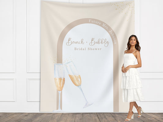 Brunch & Bubbly Bridal Shower Custom Banner, Future Mrs. Banner, Champagne Backdrop, Minimalist Bridal Shower, Engagement Party, Wedding