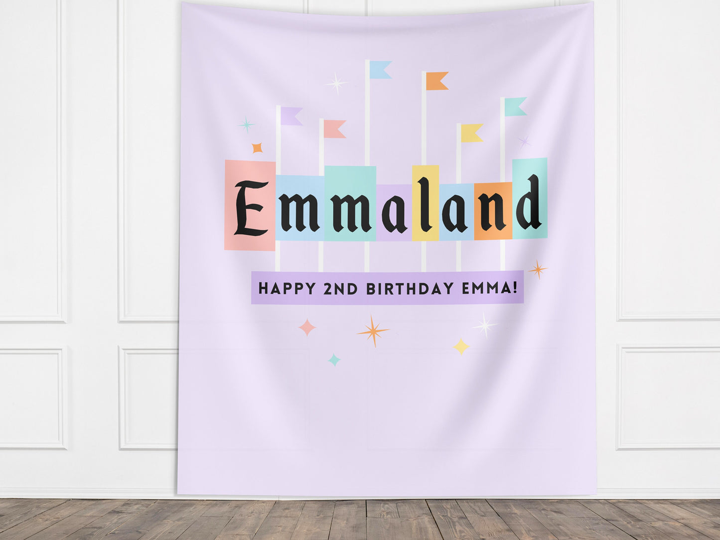 Custom Name Babyland Party Banner, Land Sign, Princess Backdrop, Girl Birthday Party Décor, Baby Shower Décor, Birthdayland, Vintage Name