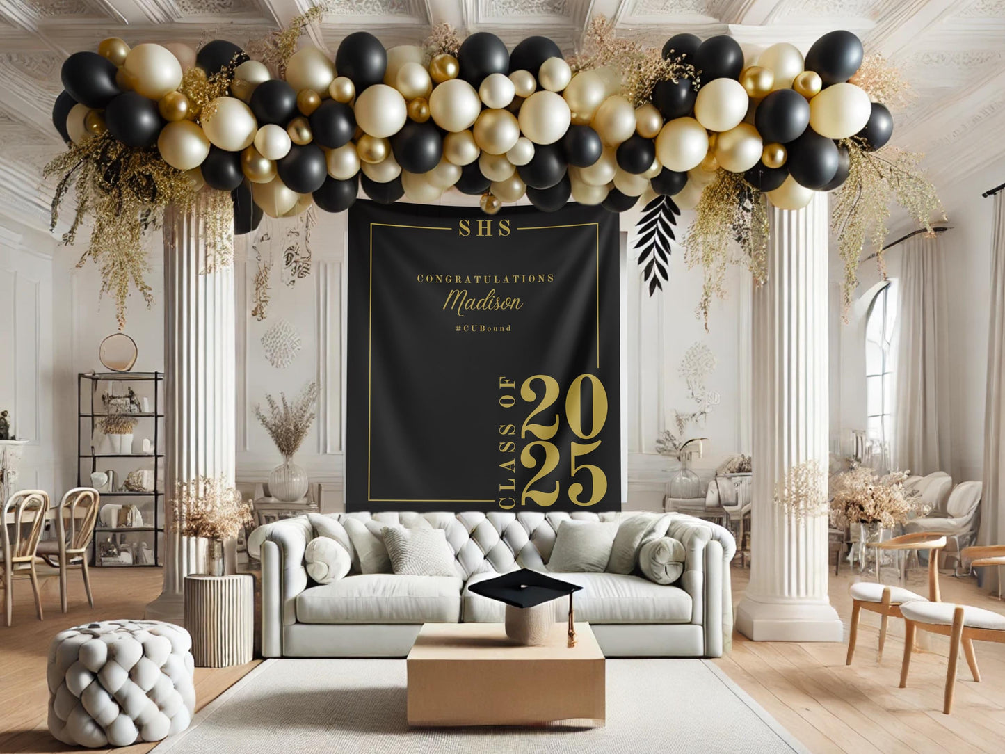 Class of 2025 Custom Graduation Party Backdrop | Personalized Congrats Grad School Colors Banner | High School Graduation | College Grad