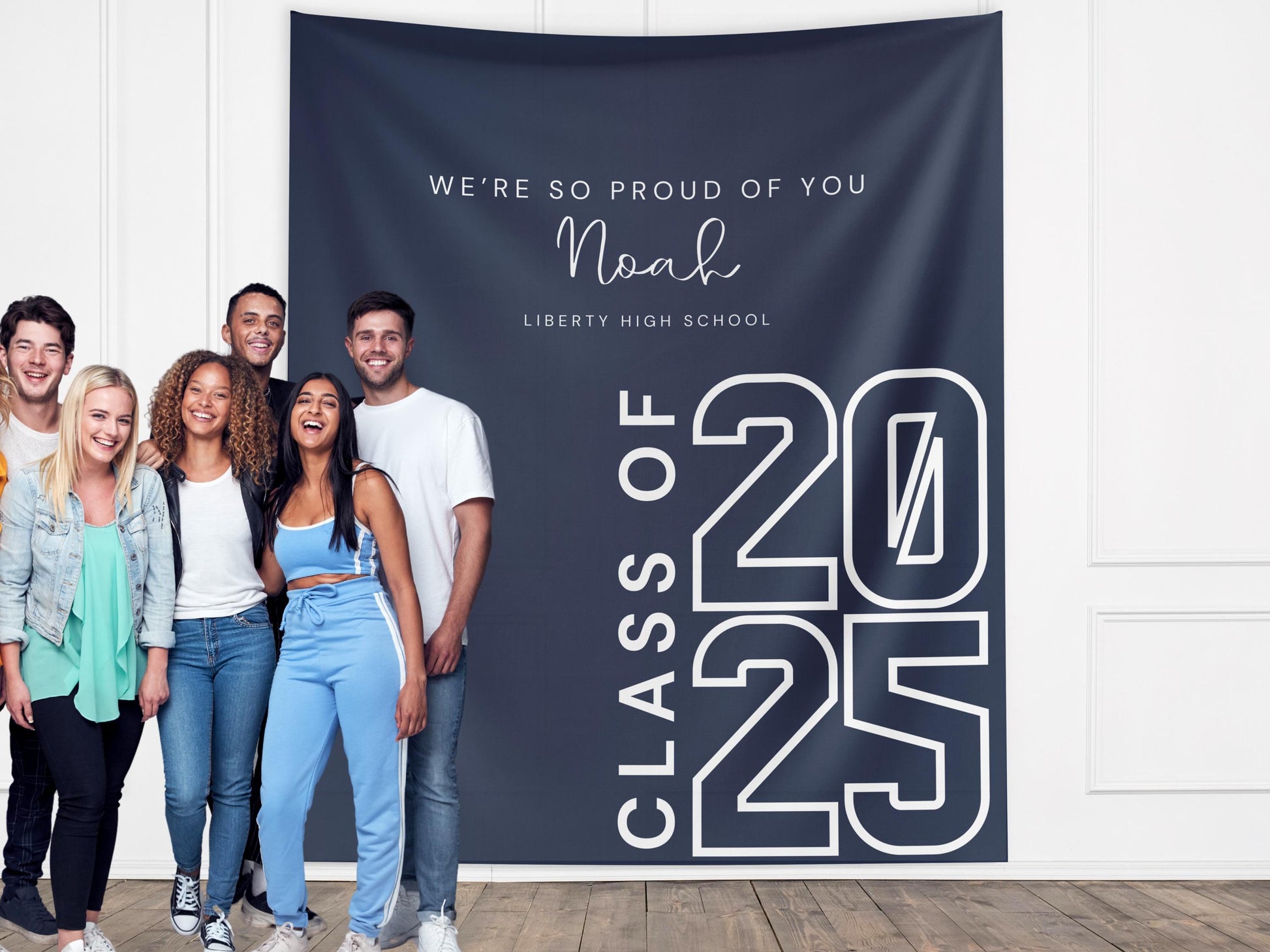 Class of 2025 Custom Graduation Party Backdrop, Personalized Congrats Grad School Colors Banner, High School Graduation, College Grad Gift