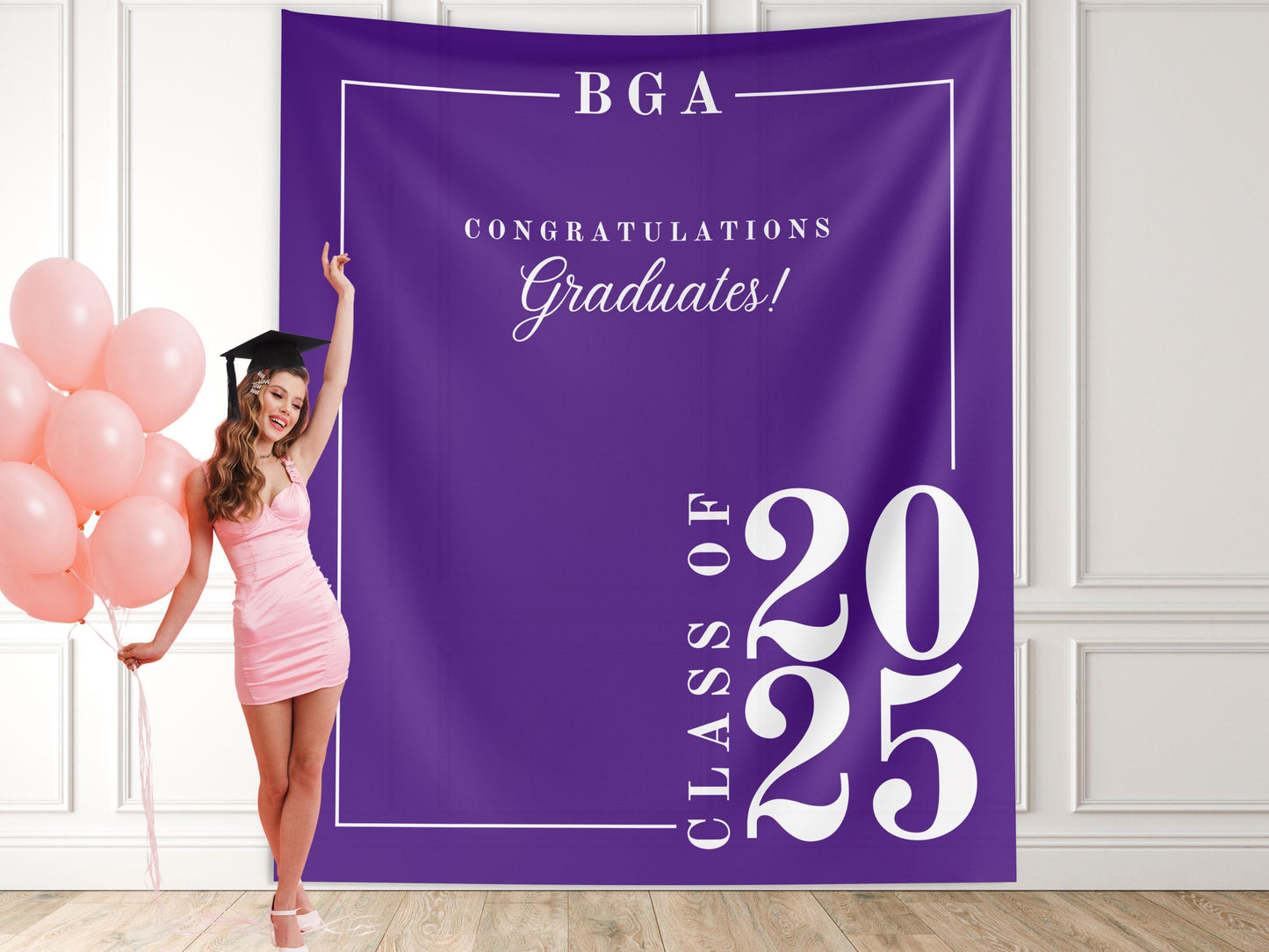 Class of 2025 Custom Graduation Party Backdrop | Personalized Congrats Grad School Colors Banner | High School Graduation | College Grad