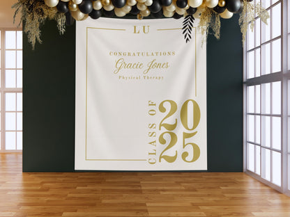 Class of 2025 Custom Graduation Party Backdrop | Personalized Congrats Grad School Colors Banner | High School Graduation | College Grad