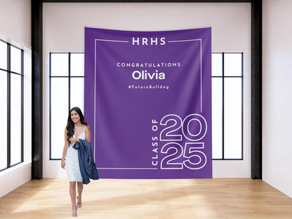 Class of 2025 Custom Graduation Party Backdrop, Personalized Congrats Grad School Colors Banner, High School Graduation, College Grad Gift