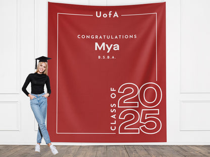 Class of 2025 Custom Graduation Party Backdrop, Personalized Congrats Grad School Colors Banner, High School Graduation, College Grad Gift