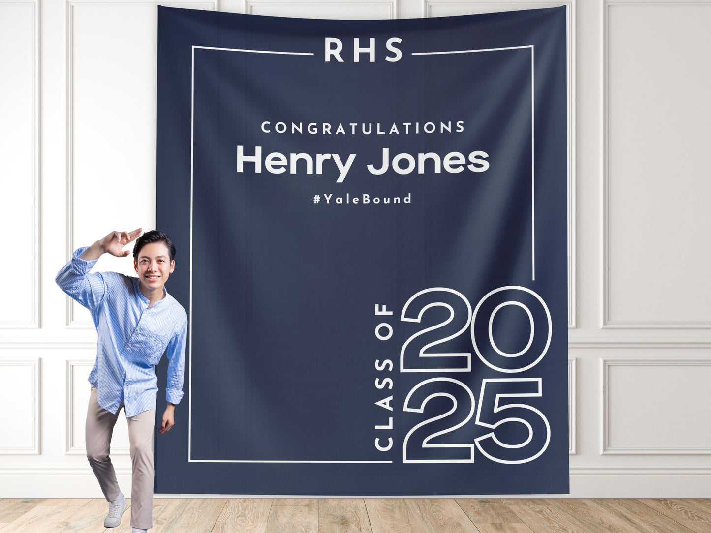 Class of 2025 Custom Graduation Party Backdrop, Personalized Congrats Grad School Colors Banner, High School Graduation, College Grad Gift