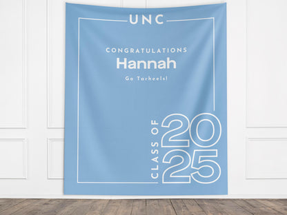 Class of 2025 Custom Graduation Party Backdrop, Personalized Congrats Grad School Colors Banner, High School Graduation, College Grad Gift