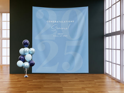 Class of 2025 Custom Graduation Party Backdrop, Personalized Congrats Grad School Colors Banner, High School Graduation, College Grad