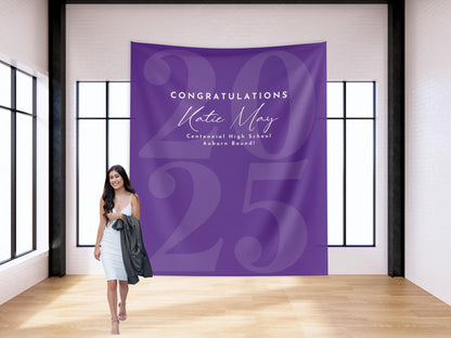 Class of 2025 Custom Graduation Party Backdrop, Personalized Congrats Grad School Colors Banner, High School Graduation, College Grad