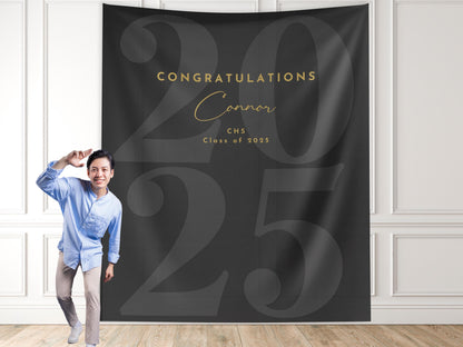 Class of 2025 Custom Graduation Party Backdrop, Personalized Congrats Grad School Colors Banner, High School Graduation, College Grad