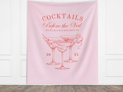 Custom Luxury Bachelorette Club Banner | Last Name Bridal Gift | Bachelorette Trip | Personalized Bride Hen Party Backdrop | Beach Club