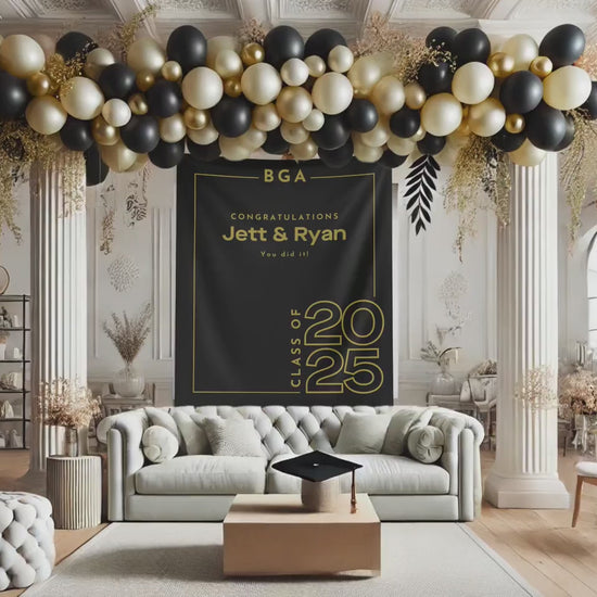 Class of 2025 Custom Graduation Party Backdrop, Personalized Congrats Grad School Colors Banner, High School Graduation, College Grad Gift