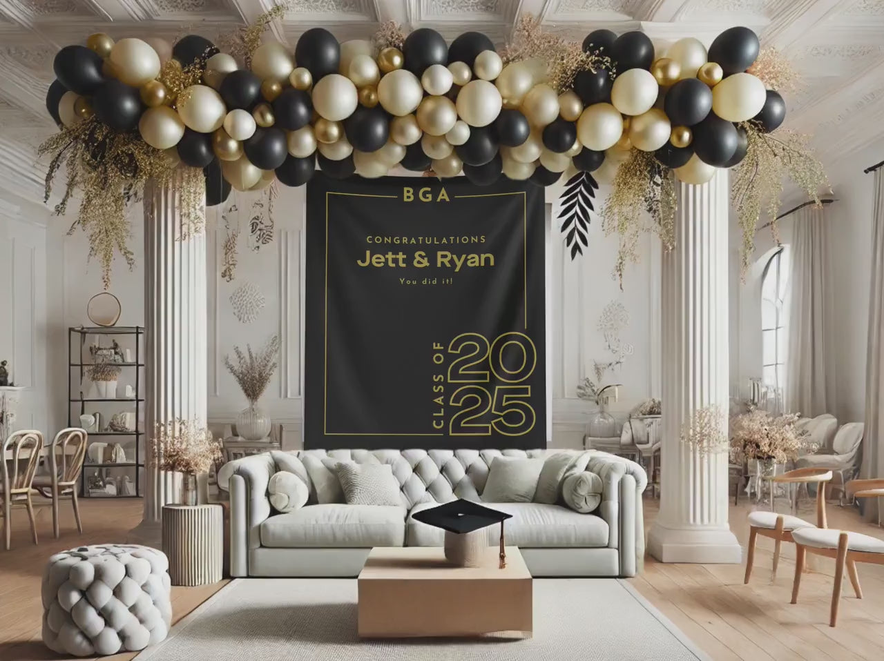 Class of 2025 Custom Graduation Party Backdrop, Personalized Congrats Grad School Colors Banner, High School Graduation, College Grad Gift