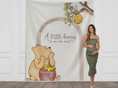 Classic Winnie the Pooh Baby Shower Customizable Banner | Boy Baby Shower | Little Hunny Backdrop Décor | Gender Neutral Baby Shower