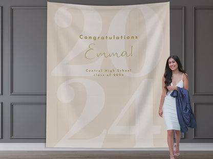 Class of 2024 Custom Graduation Party Backdrop | Personalized Congrats Grad School Colors Banner | High School Graduation | College Grad