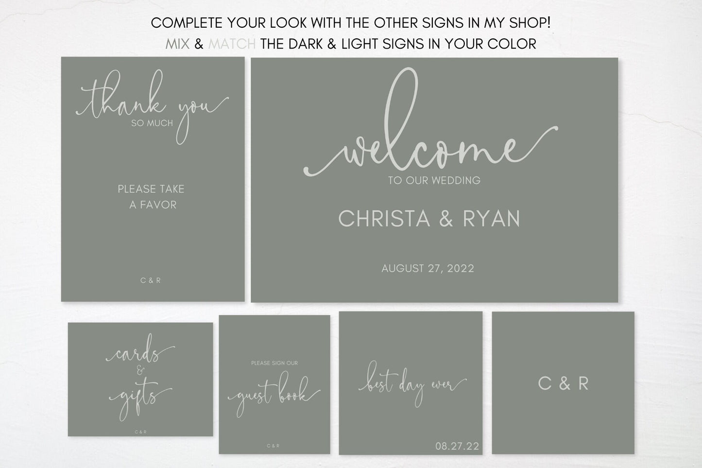 Simple Sage Green Cards and Gifts Sign | Minimalist Wedding Gift Table Sign | Custom Wedding Sign