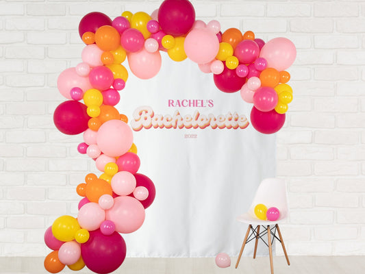 Retro Bachelorette Party Personalized Backdrop
