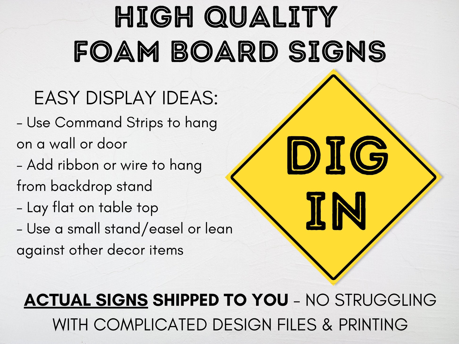 Construction Party Dig In Board Sign | Construction Theme Décor Sign